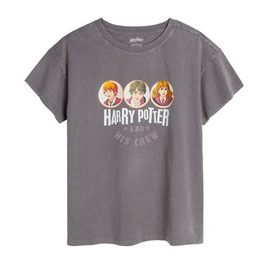 Cool Club, T-shirt dziewczęcy, grafitowy, Harry Potter