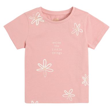 Cool Club, T-shirt dziewczęcy, jasnoróżowy, Enjoy the little things