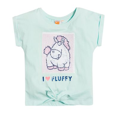 Cool Club, T-shirt dziewczęcy, miętowy, Jednorożec Agnes, Minionki
