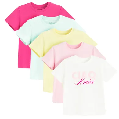 Cool Club, T-shirt dziewczęcy, mix, zestaw, 5 szt.