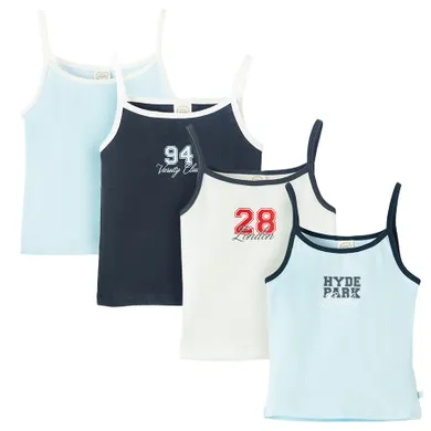 Cool Club, T-shirt dziewczęcy na ramiączka, mix, zestaw, 4 szt.