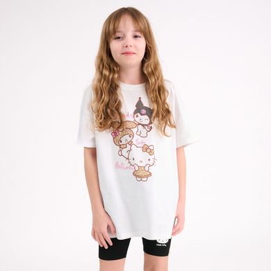 Cool Club, T-shirt dziewczęcy, oversize, biały, Hello Kitty