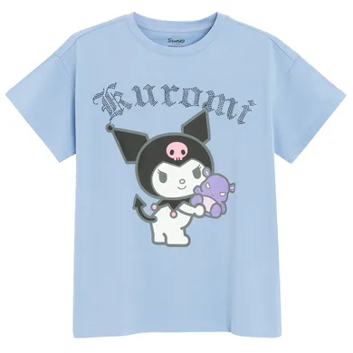 Cool Club, T-shirt dziewczęcy, oversize, fioletowy, Kuromi