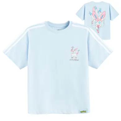 Cool Club, T-shirt dziewczęcy, oversize, niebieski, Pokemon