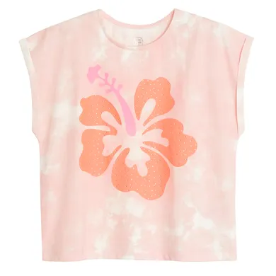 Cool Club, T-shirt dziewczęcy, oversize, różowy