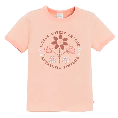 Cool Club, T-shirt dziewczęcy, pomarańczowy