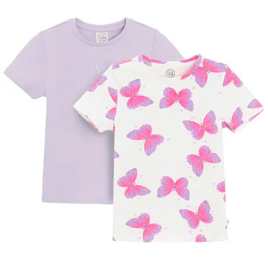 Cool Club, T-shirt dziewczęcy, prążkowany, mix, zestaw, 2 szt.