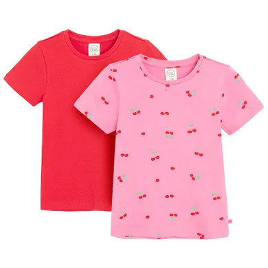 Cool Club, T-shirt dziewczęcy, prążkowany, mix, zestaw, 2 szt.