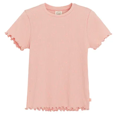 Cool Club, T-shirt dziewczęcy, prążkowany, pomarańczowy