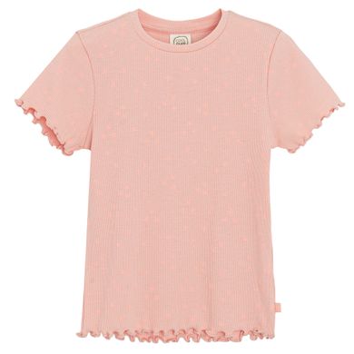 Cool Club, T-shirt dziewczęcy, prążkowany, pomarańczowy