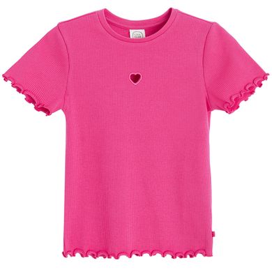Cool Club, T-shirt dziewczęcy, prążkowany, różowy
