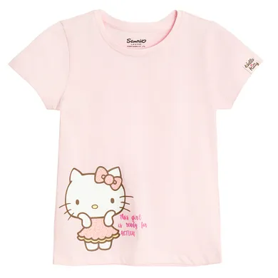 Cool Club, T-shirt dziewczęcy, różowy, Hello Kitty
