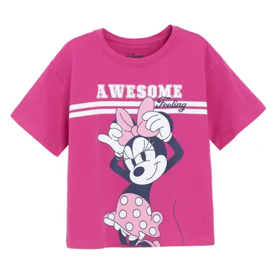 Cool Club, T-shirt dziewczęcy, różowy, Myszka Minnie