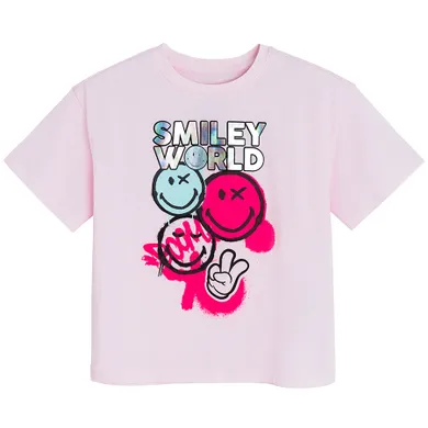 Cool Club, T-shirt dziewczęcy, różowy, SmileyWorld