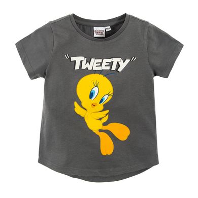 Cool Club, T-shirt dziewczęcy, szary, Looney Tunes, Tweety