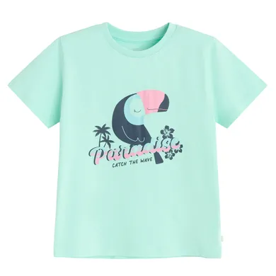 Cool Club, T-shirt dziewczęcy, turkusowy