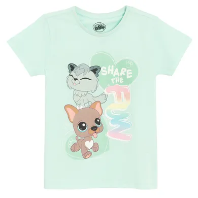 Cool Club, T-shirt dziewczęcy, turkusowy, Littlest Pet Shop