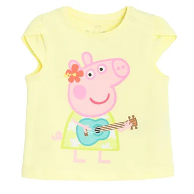 Cool Club, T-shirt dziewczęcy, żółty, Świnka Peppa
