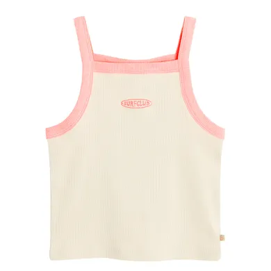 Cool Club, Top dziewczęcy, prążkowany, beżowy