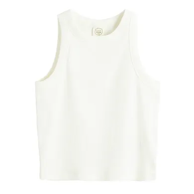 Cool Club, Top dziewczęcy, prążkowany, biały