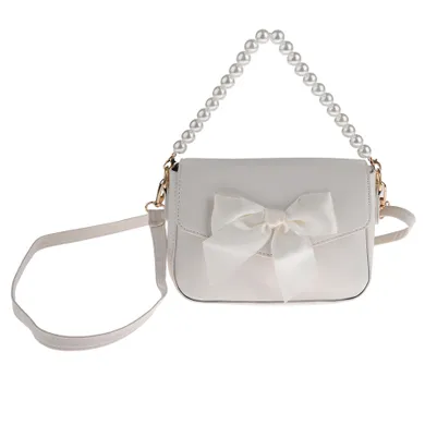 Cool Club, torebka, biała, perełki