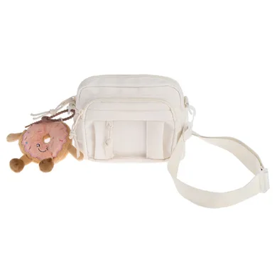 Cool Club, torebka z zawieszką donut, kremowa