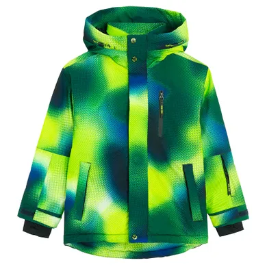 Cool Club, Wodoszczelna kurtka narciarska chłopięca z kapturem, ocieplana, zielona