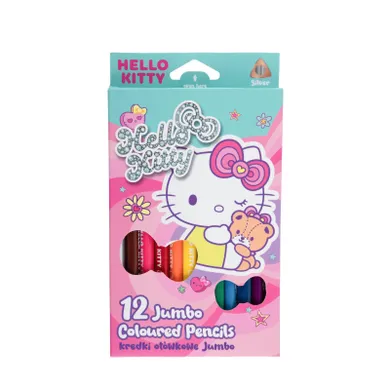 CoolPack, Hello Kitty, Pink, kredki ołówkowe jumbo trójkątne, 12 kolorów