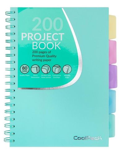 Coolpack, kołozeszyt B5, 200 kartek, kratka, pastel powder mint, 1 szt.