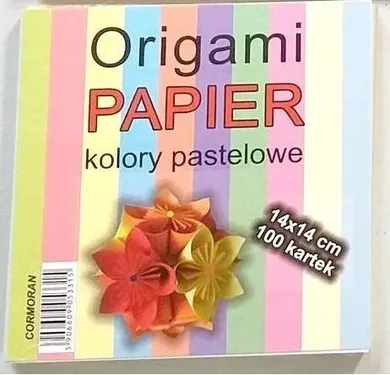 Cormoran, origami papier, pastele, 14-14 cm