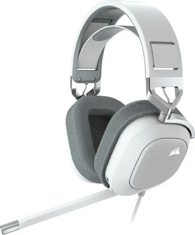 Corsair, HS80 RGB Gaming Spatial Audio, słuchawki bezprzewodowe, białe