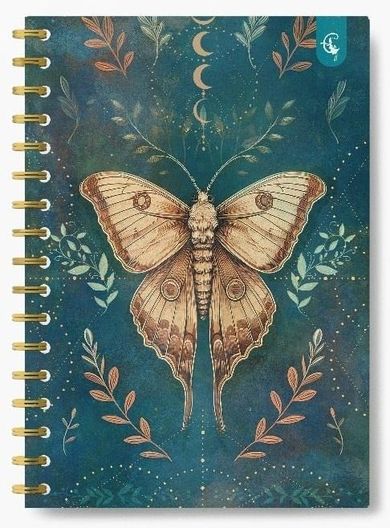 Cozywood, kołonotatnik ozdobny, B5, 160 kartek, kratka, Ćma