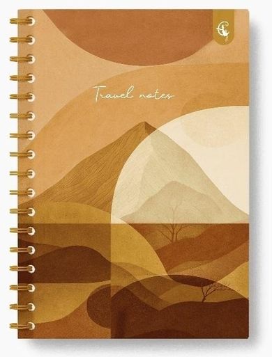 Cozywood, kołonotatnik ozdobny, B5, 160 kartek, kratka, Podróże