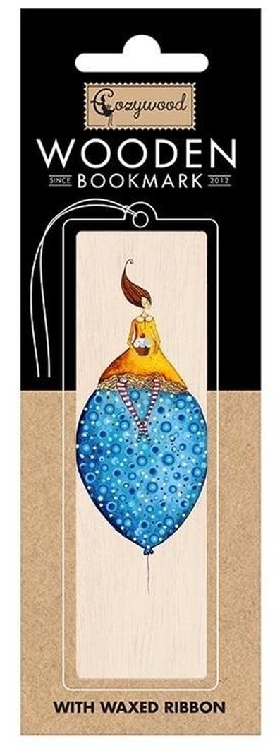 Cozywood, zakładka do książek drewniana, Kobieta na balonie