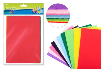 Craft With Fun, Filc, mix kolorów, 10 szt.