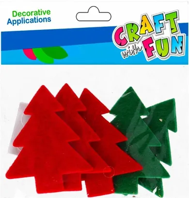 Craft With Fun, naklejki filcowe, choinka, 12 szt.