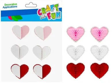 Craft With Fun, naklejki harmonijkowe, Serca, 6 szt.