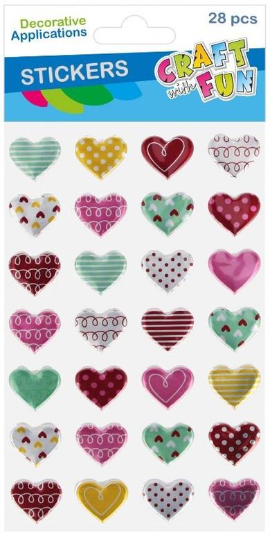 Craft With Fun, naklejki metaliczne, serce