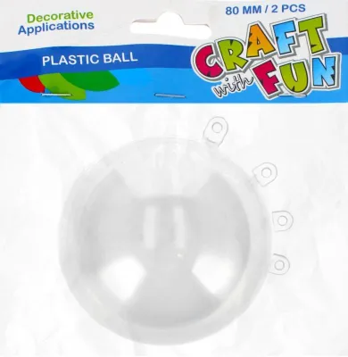 Craft With Fun, ozdoba dekoracyjna, plastikowa bombka, 8 cm