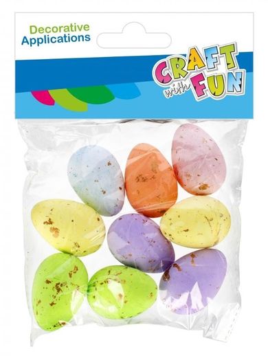 Craft With Fun, ozdoba dekoracyjna, styropianowe jajka, 45 mm, 9 szt.