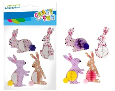 Craft With Fun, ozdobne naklejki, harmonijka, królik