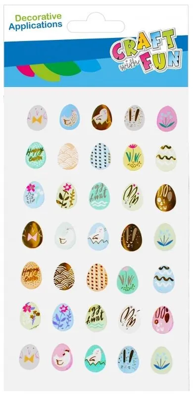 Craft With Fun, ozdobne naklejki, metaliczne, pisanki