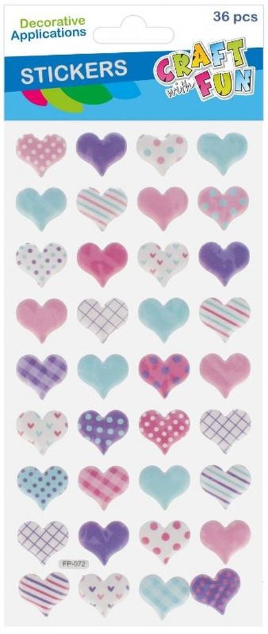 Craft With Fun, ozdobne naklejki, puffy, serce