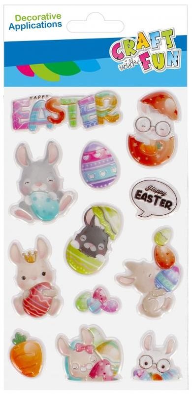 Craft With Fun, ozdobne naklejki, puffy, zajączek