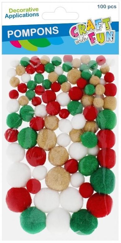Craft With Fun, pompony dekoracyjne, 100 szt.