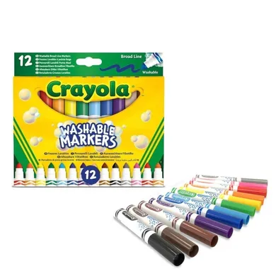 Crayola, flamastry stożkowe, zmywalne 12 szt.