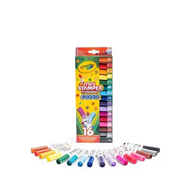 Crayola, mini flamastry ze stempelkami, emoji, 16 szt.