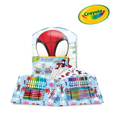 Crayola, Spidey i super-kumple, zestaw artystyczny z kolorowankami, flamastrami, kredkami, naklejkami, 40 elementów