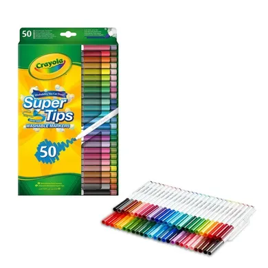 Crayola, Super Tips, flamastry zmywalne, 50 szt.