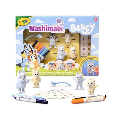Crayola, Washimals, Bluey, figurki do figurki do kolorowania zmywalnymi flamastrami, 4 szt.
